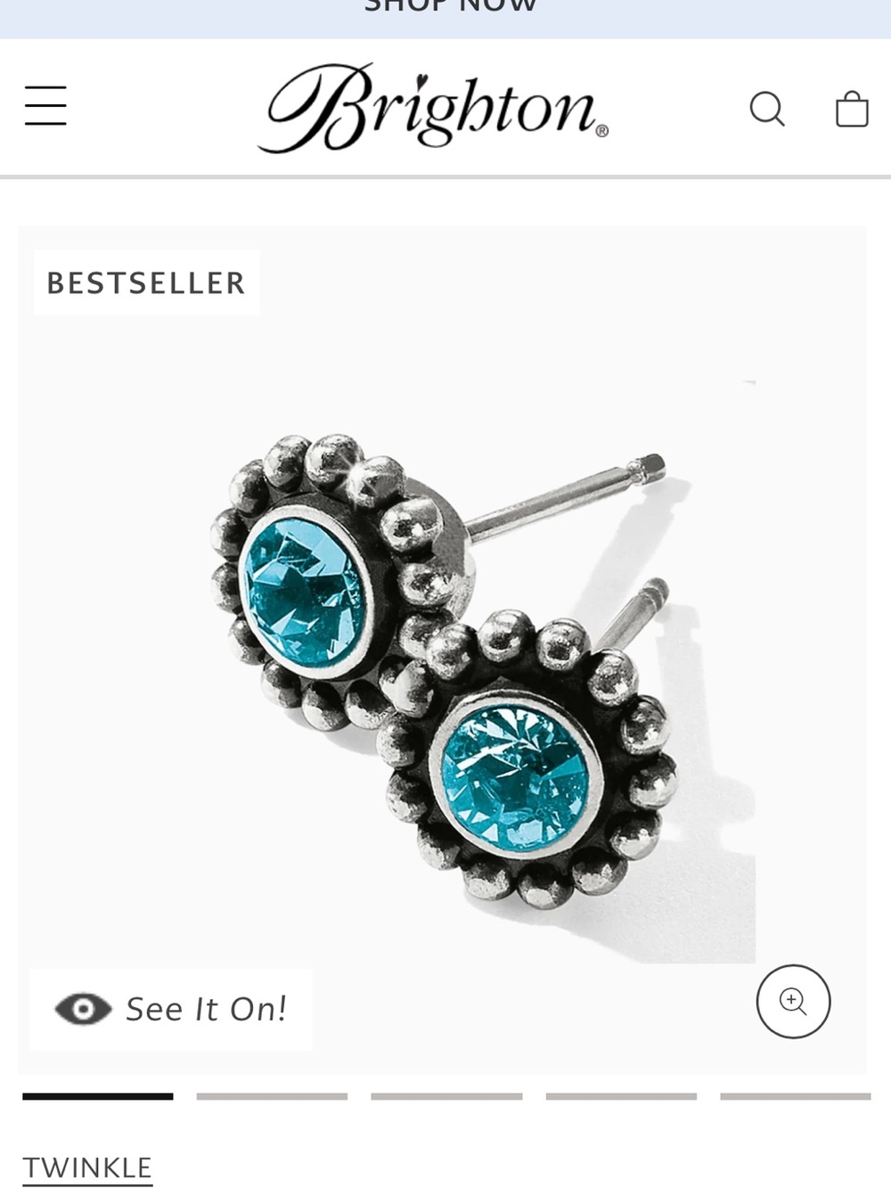 EUC Brighton Twinkle Mini Post Earrings December Birthstone- Zircon